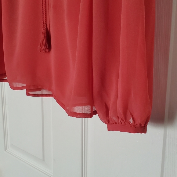 Neiman Marcus Embroidered Tie Neck Blouse - Picture 7 of 10